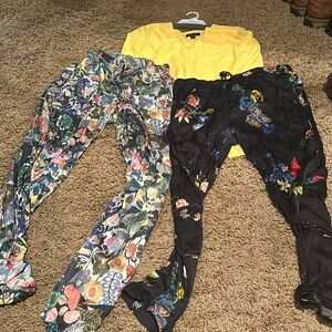 1 price for 2 outfits! Karen Kane yellow top and 2 pairs of Johnny Was pants